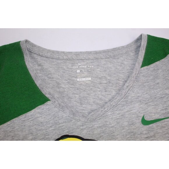 Oregon Ducks Graphic Nike Tee Women's L Gray Green Licensed Apparel Football - Picture 5 of 10